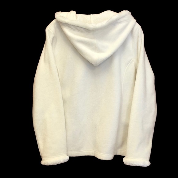 Carolyn Taylor/White Fleece /zipper jacket / hood/ pockets / Size M / - Picture 2 of 11